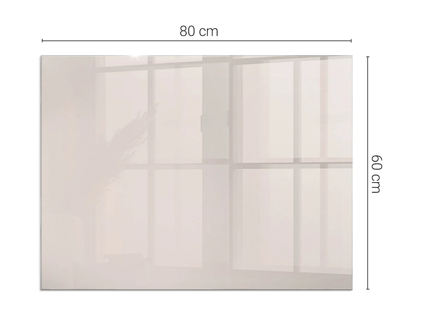 Glasplatte zum Schutz vor Funkenflug, Kaminauflage - Rechteck - 80x60 - Farbe Grau