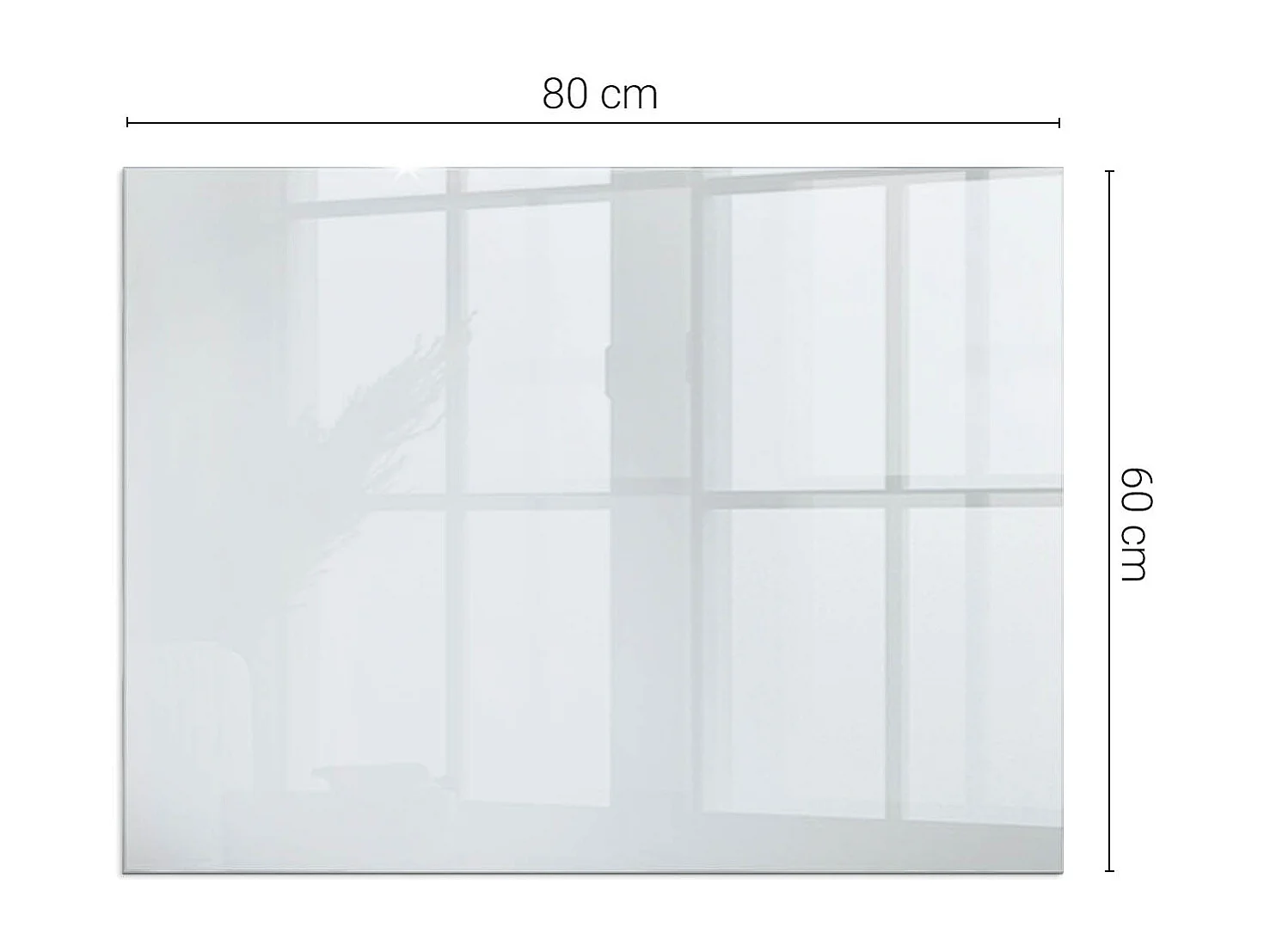 Glasplatte zum Schutz vor Funkenflug, Kaminauflage - Rechteck - 80x60 - Elfenbeinfarbe