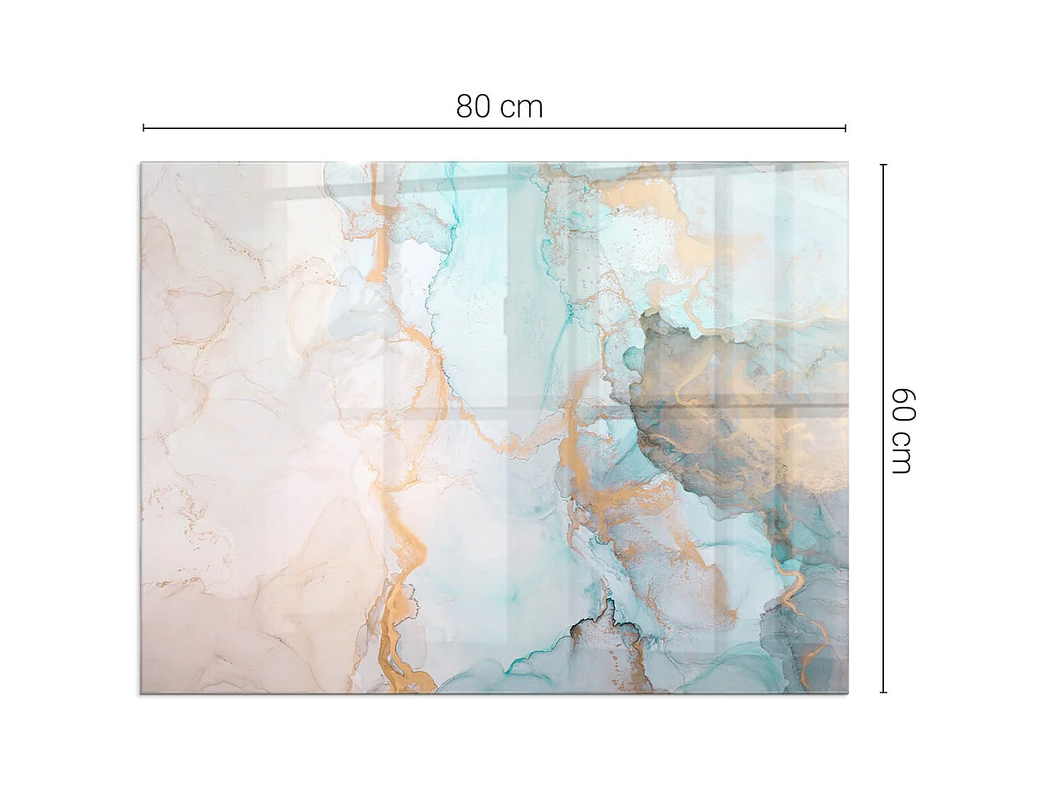 Glasplatte zum Schutz vor Funkenflug, Kaminauflage - Rechteck - 80x60 - Elegante Blätter in der Textur