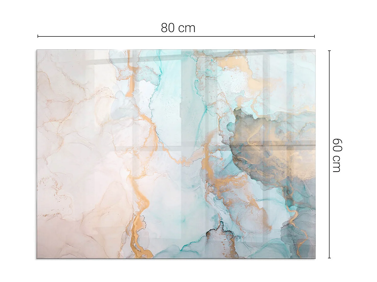 Glasplatte zum Schutz vor Funkenflug, Kaminauflage - Rechteck - 80x60 - Elegante Blätter in der Textur