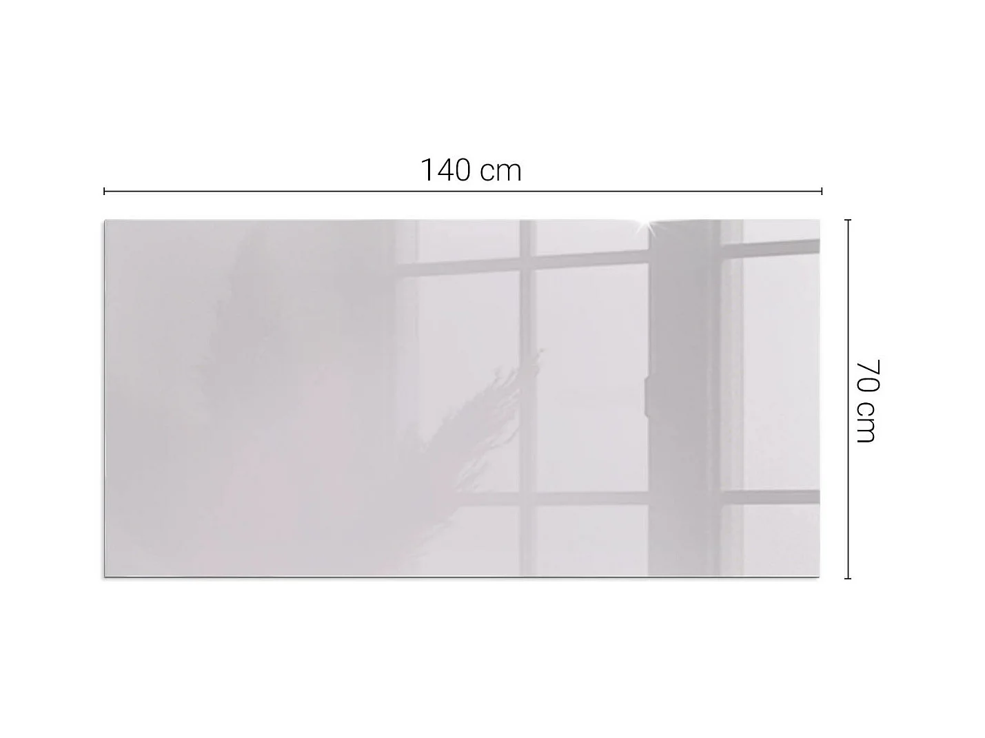 Glasplatte zum Schutz vor Funkenflug, Kaminauflage - Rechteck - 140x70 - Farbe Hellviolett