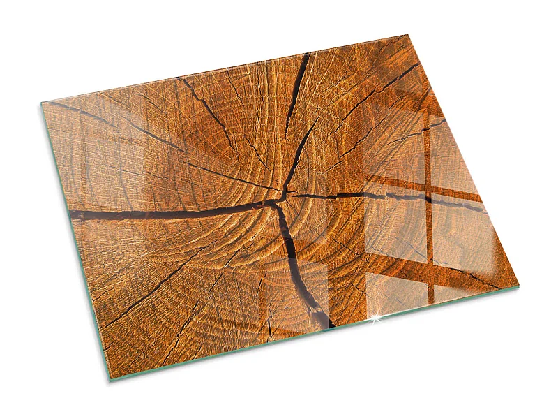 Glasplatte zum Schutz vor Funkenflug, Kaminauflage - Rechteck - 80x60 - Natursteinstruktur