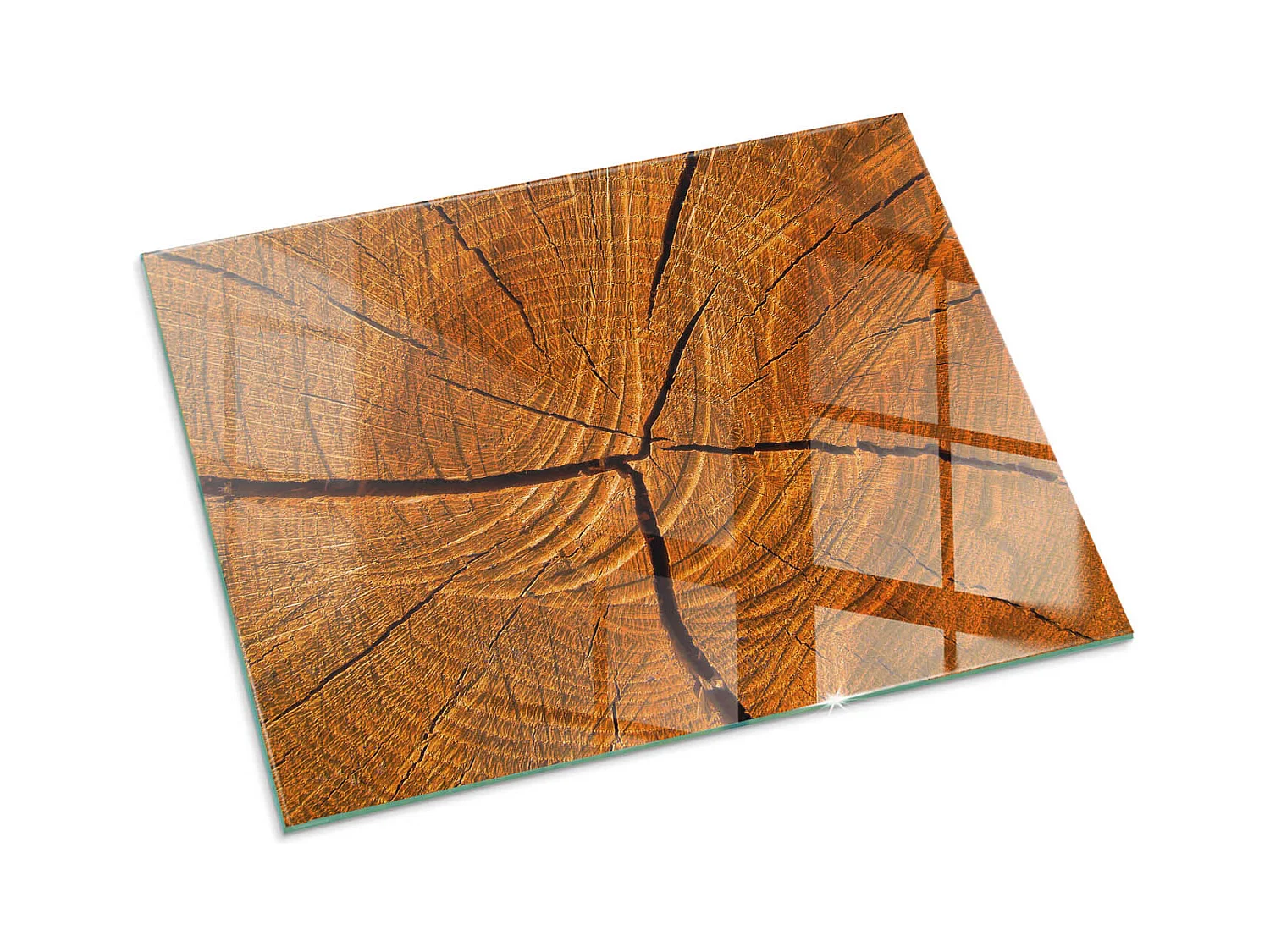 Plaque de sol en verre pour poêle - Rectangle - 80x60 - Texture de pierre naturelle