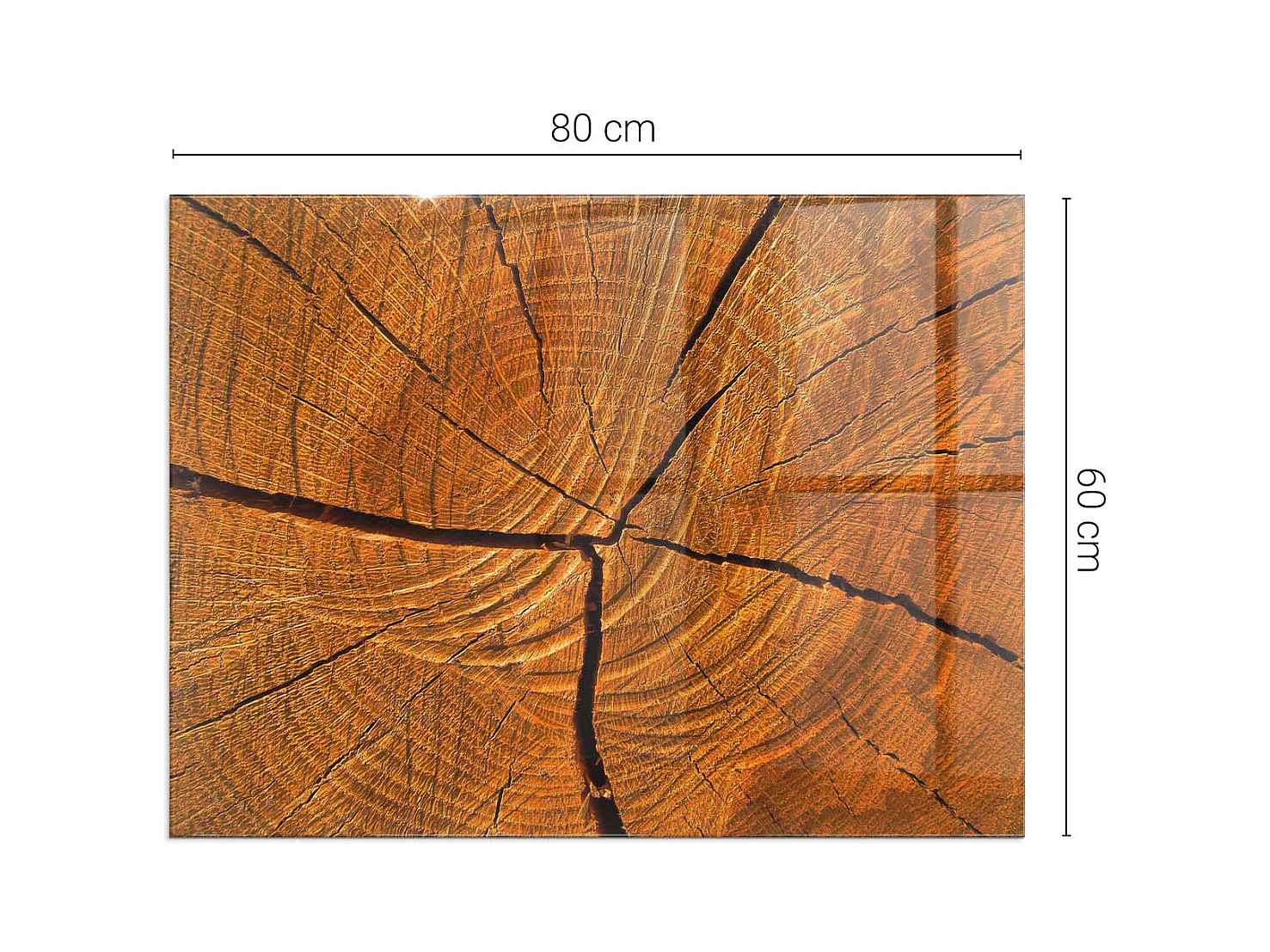 Plaque de sol en verre pour poêle - Rectangle - 80x60 - Texture de pierre naturelle