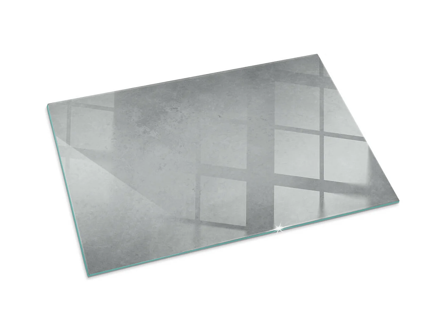 Plaque de sol en verre pour poêle - Rectangle - 100x70 - Texture béton avec effet