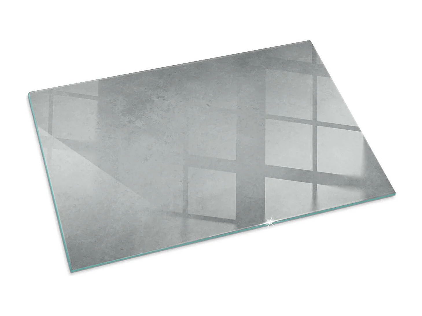 Glasplatte zum Schutz vor Funkenflug, Kaminauflage - Rechteck - 100x70 - Betontextur mit Wirkung