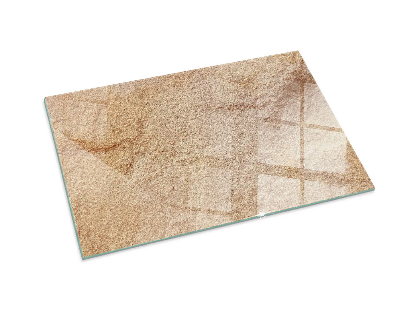 Plaque de sol en verre pour poêle - Rectangle - 100x70 - Texture de pierre naturelle