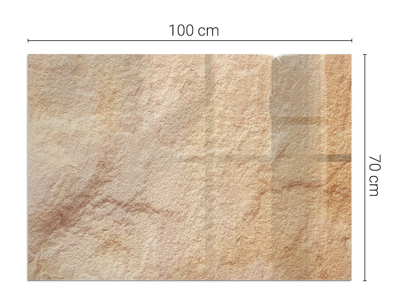 Plaque de sol en verre pour poêle - Rectangle - 100x70 - Texture de pierre naturelle