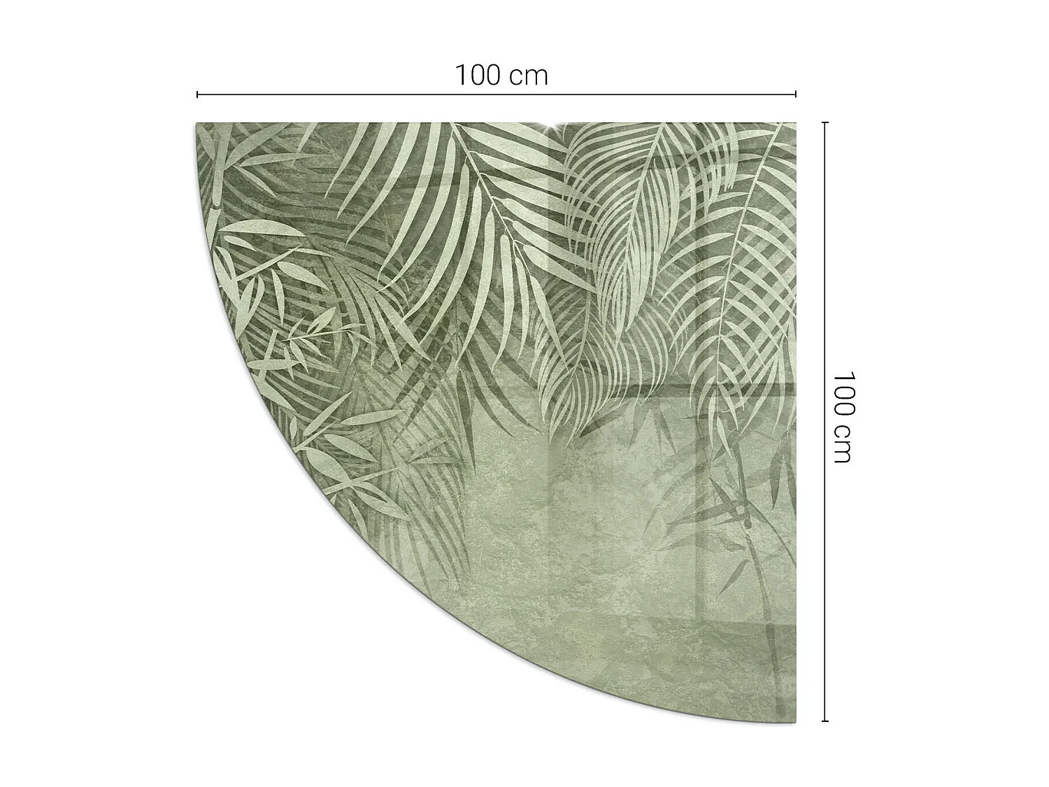 Glasplatte zum Schutz vor Funkenflug, Kaminauflage - Ein Viertel - 1/4 100x100 - Tropische Blätter im Hintergrund