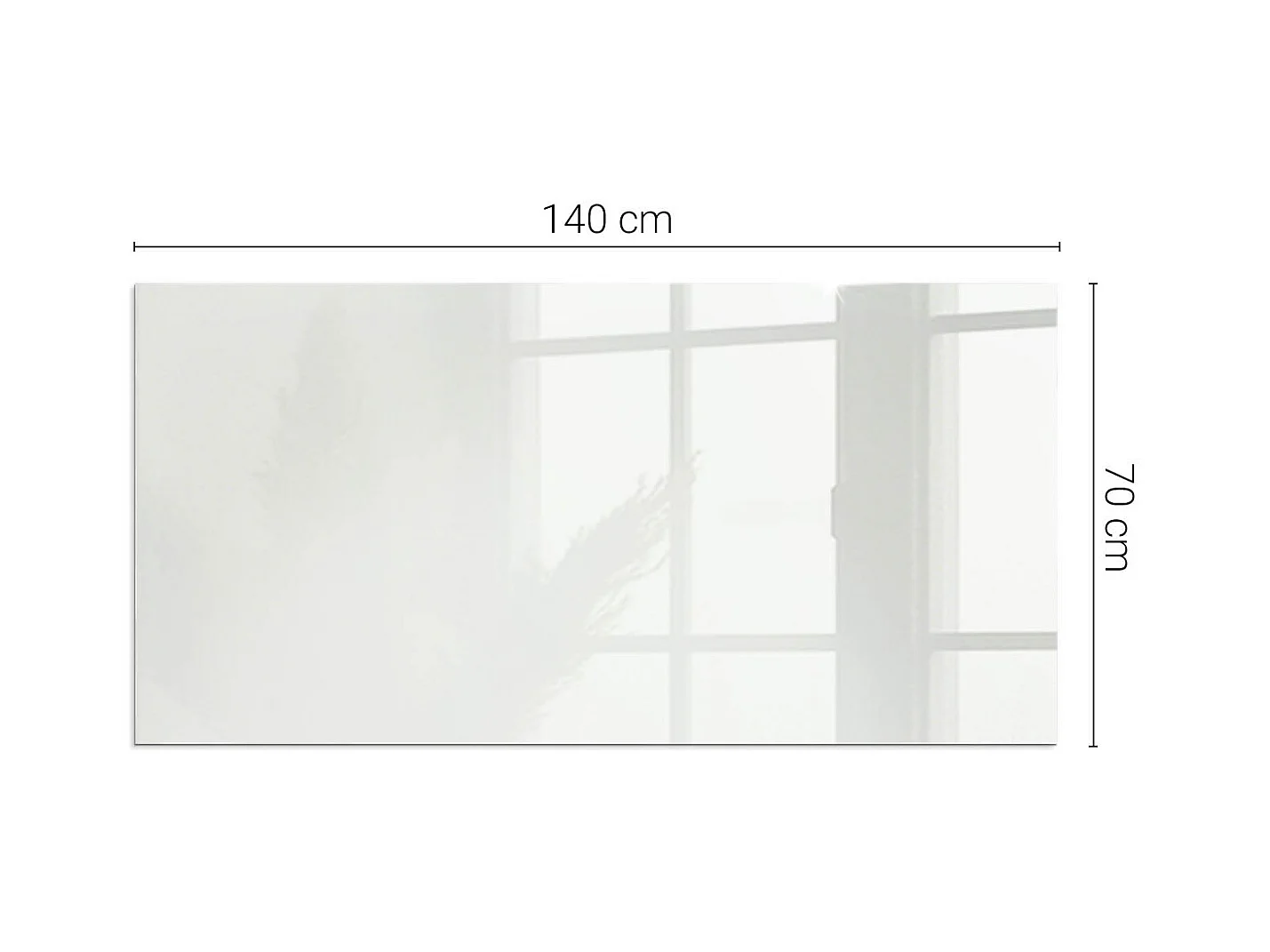 Glasplatte zum Schutz vor Funkenflug, Kaminauflage - Rechteck - 140x70 - Elfenbeinfarbe