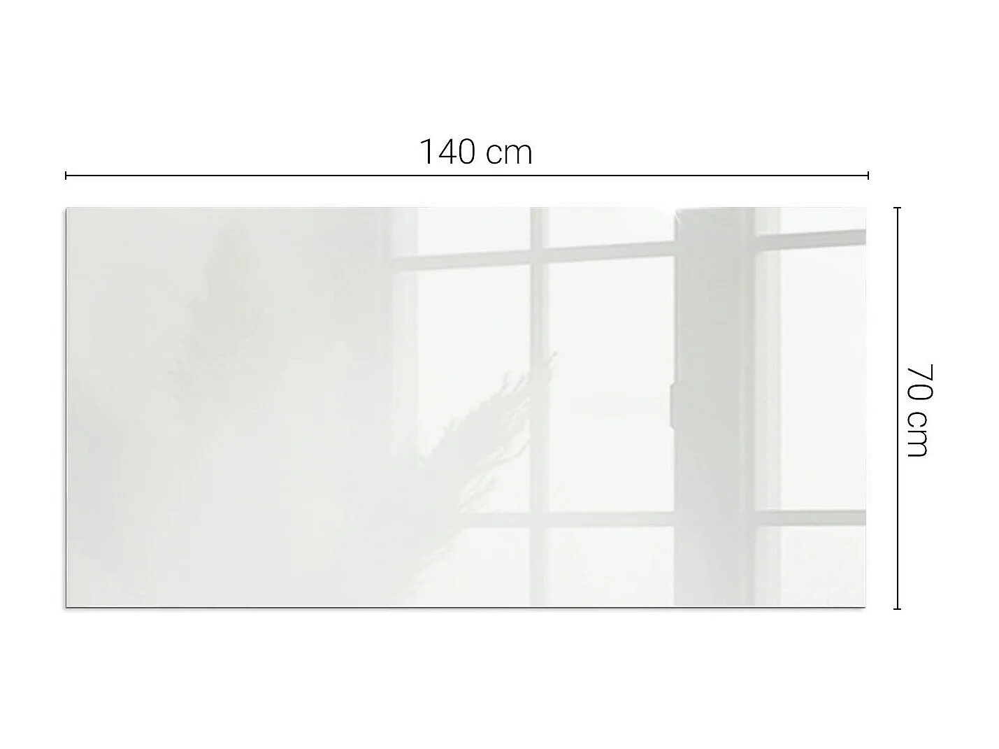 Plaque de sol en verre pour poêle - Rectangle - 140x70 - Couleur ivoire