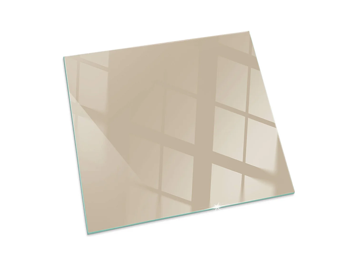 Plaque de sol en verre pour poêle - Carré - 60x60 - Couleur Beige