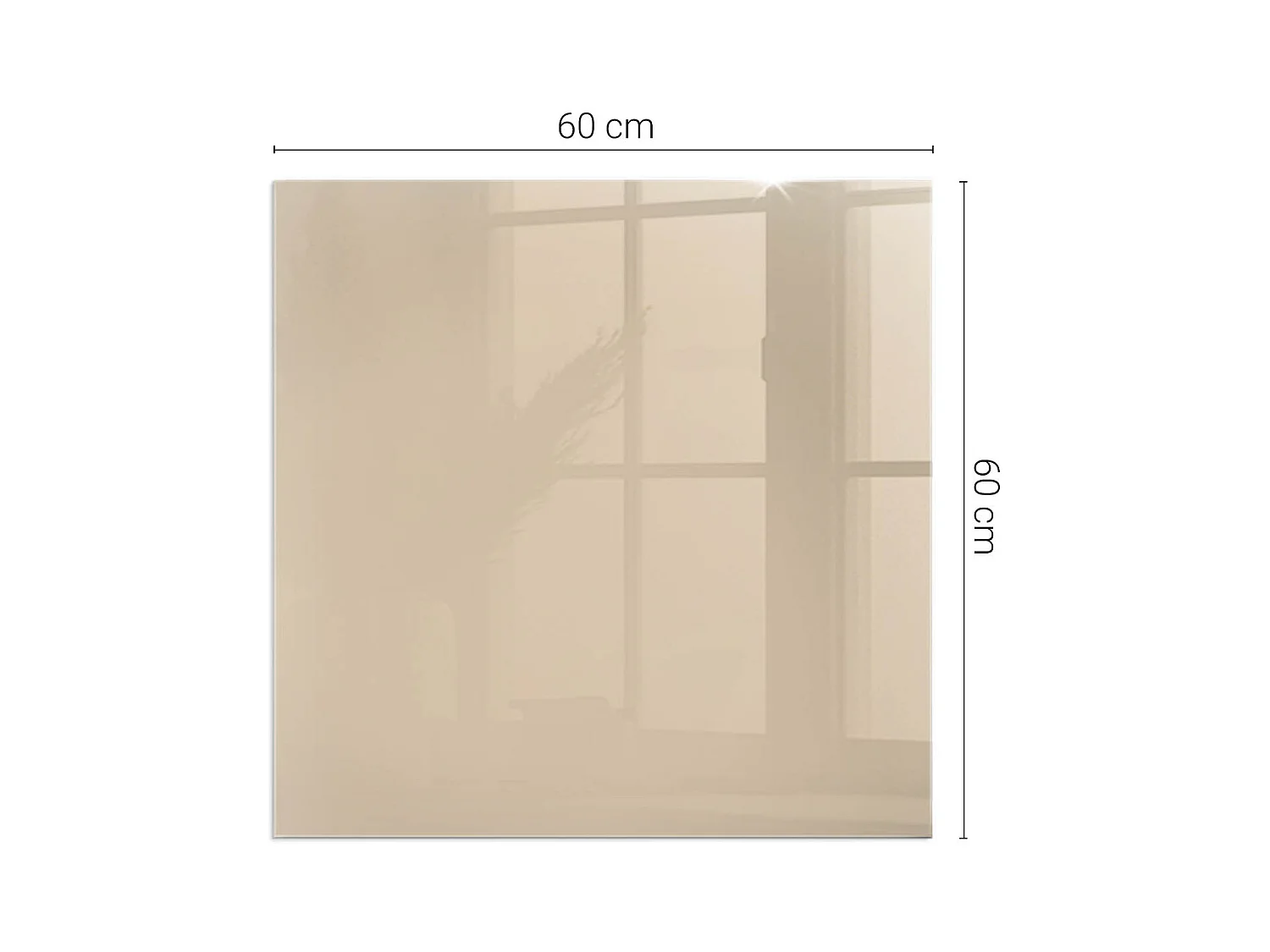 Plaque de sol en verre pour poêle - Carré - 60x60 - Couleur Beige