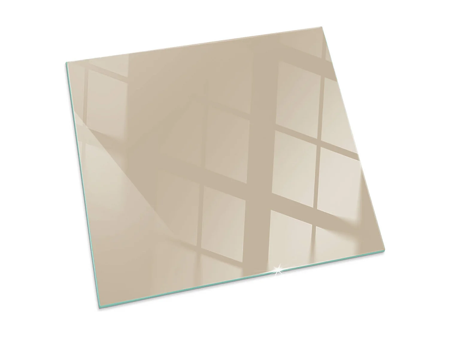 Plaque de sol en verre pour poêle - Carré - 60x60 - Couleur Beige