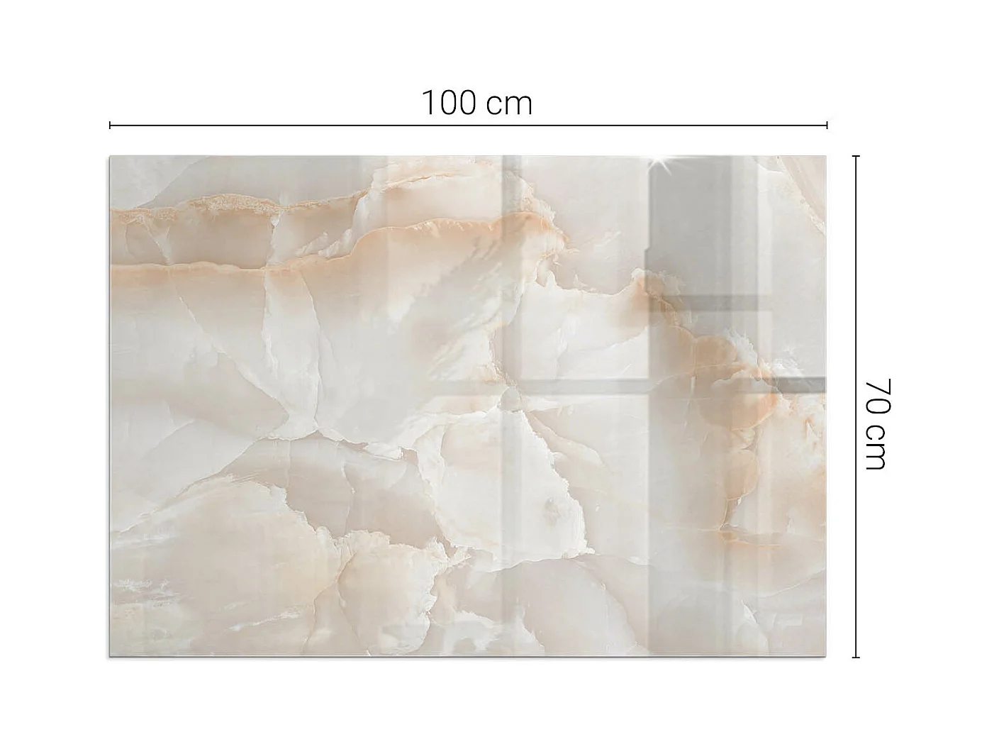 Plaque de sol en verre pour poêle - Rectangle - 100x70 - Motif en pierre naturelle