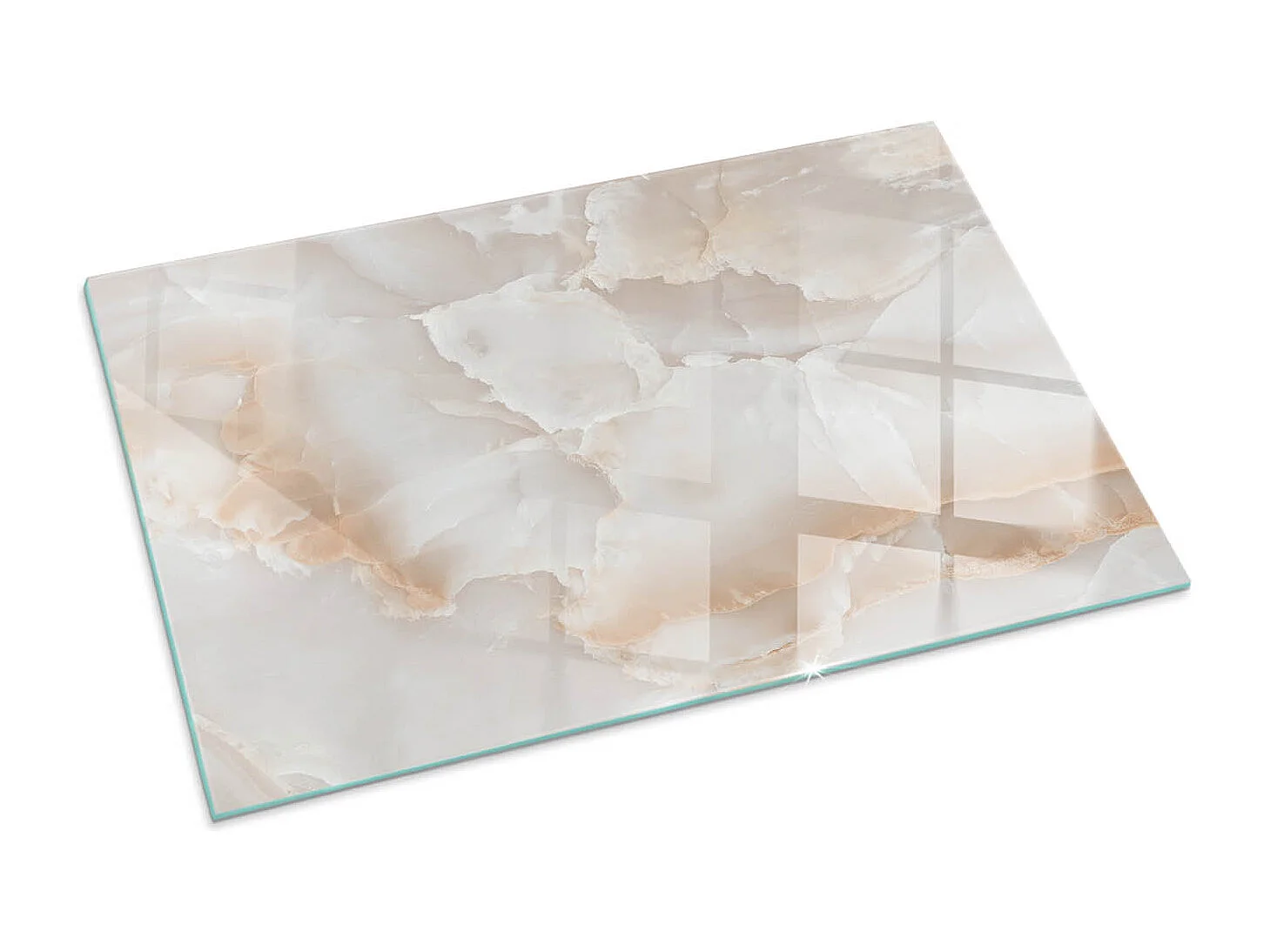 Glasplatte zum Schutz vor Funkenflug, Kaminauflage - Rechteck - 100x70 - Natursteinmuster