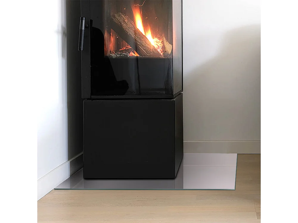 Glasplatte zum Schutz vor Funkenflug, Kaminauflage - Rechteck - 60X40 - Farbe Hellviolett