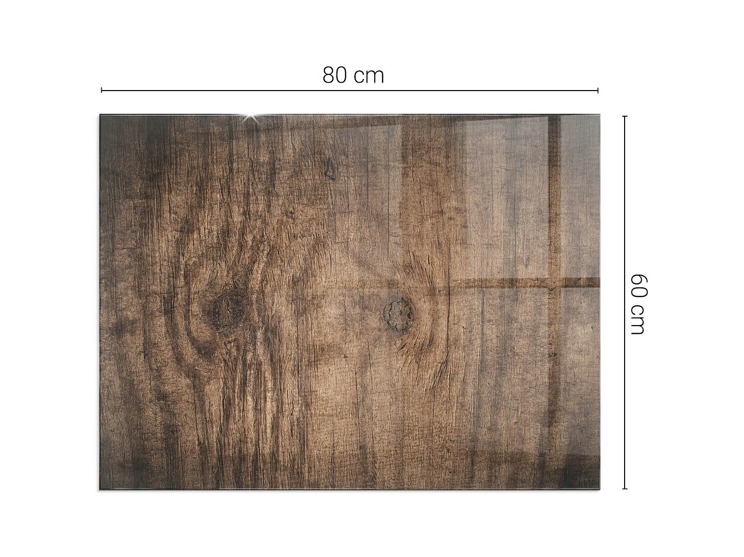 Glasplatte zum Schutz vor Funkenflug, Kaminauflage - Rechteck - 80x60 - Betontextur mit Wirkung