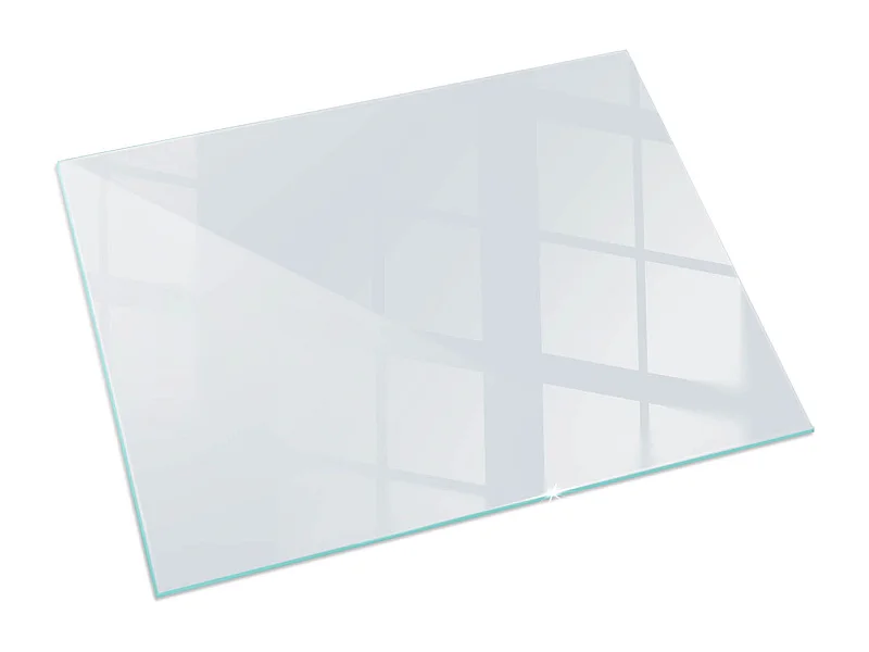 Glasplatte zum Schutz vor Funkenflug, Kaminauflage - Rechteck - 120x80 - Farbe Hellgrau