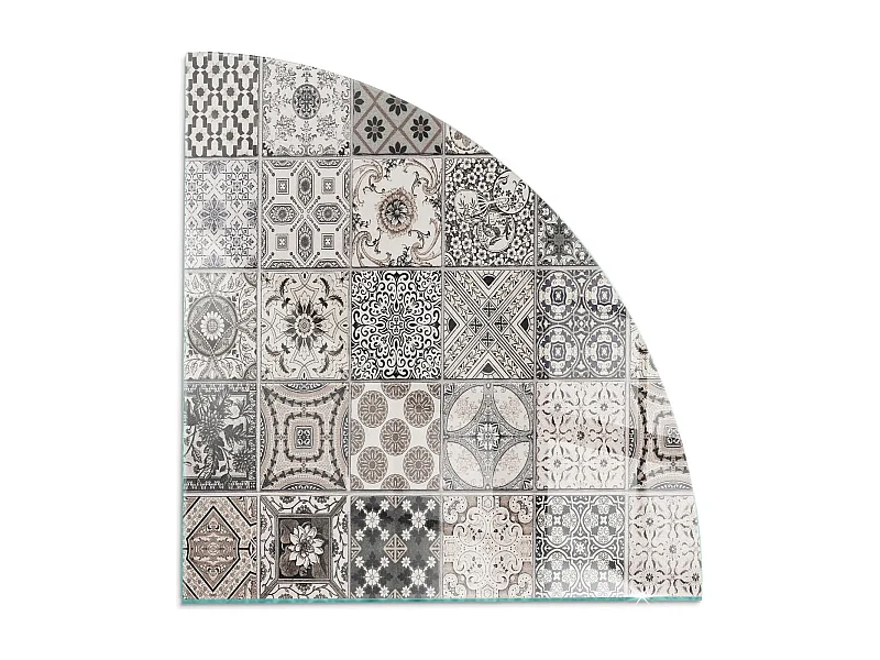 Plaque de sol en verre pour poêle - Un quart - 1/4 100x100 - Modèles de carreaux décoratifs