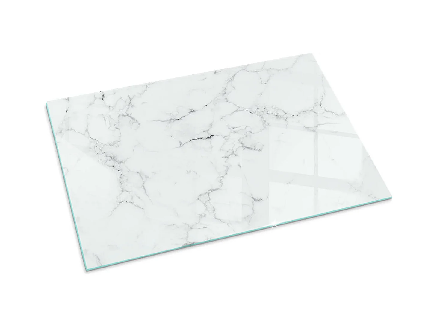 Plaque de sol en verre pour poêle - Rectangle - 100x70 - Modèle de marbre avec des veines