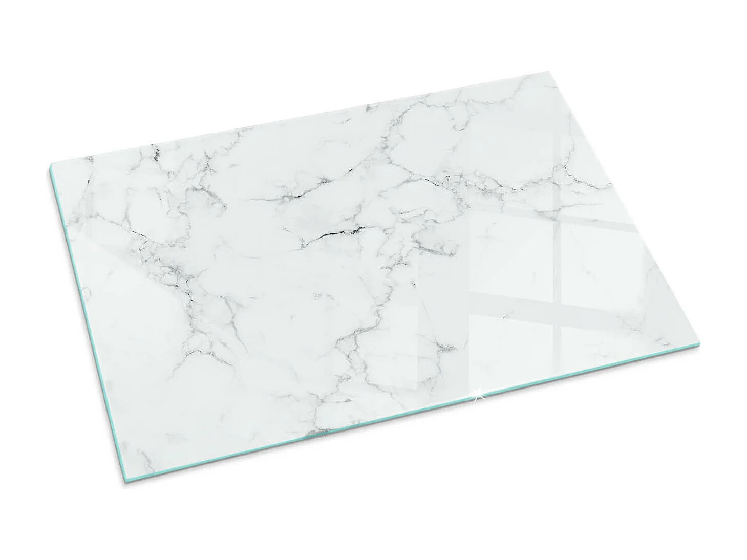 Glasplatte zum Schutz vor Funkenflug, Kaminauflage - Rechteck - 100x70 - Marmormuster mit Adern