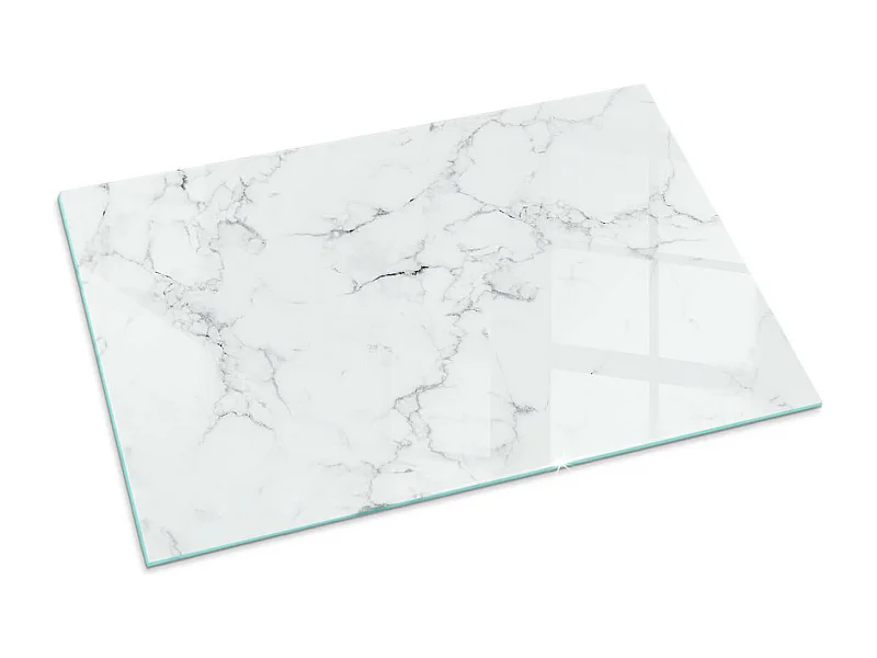 Glasplatte zum Schutz vor Funkenflug, Kaminauflage - Rechteck - 100x70 - Marmormuster mit Adern