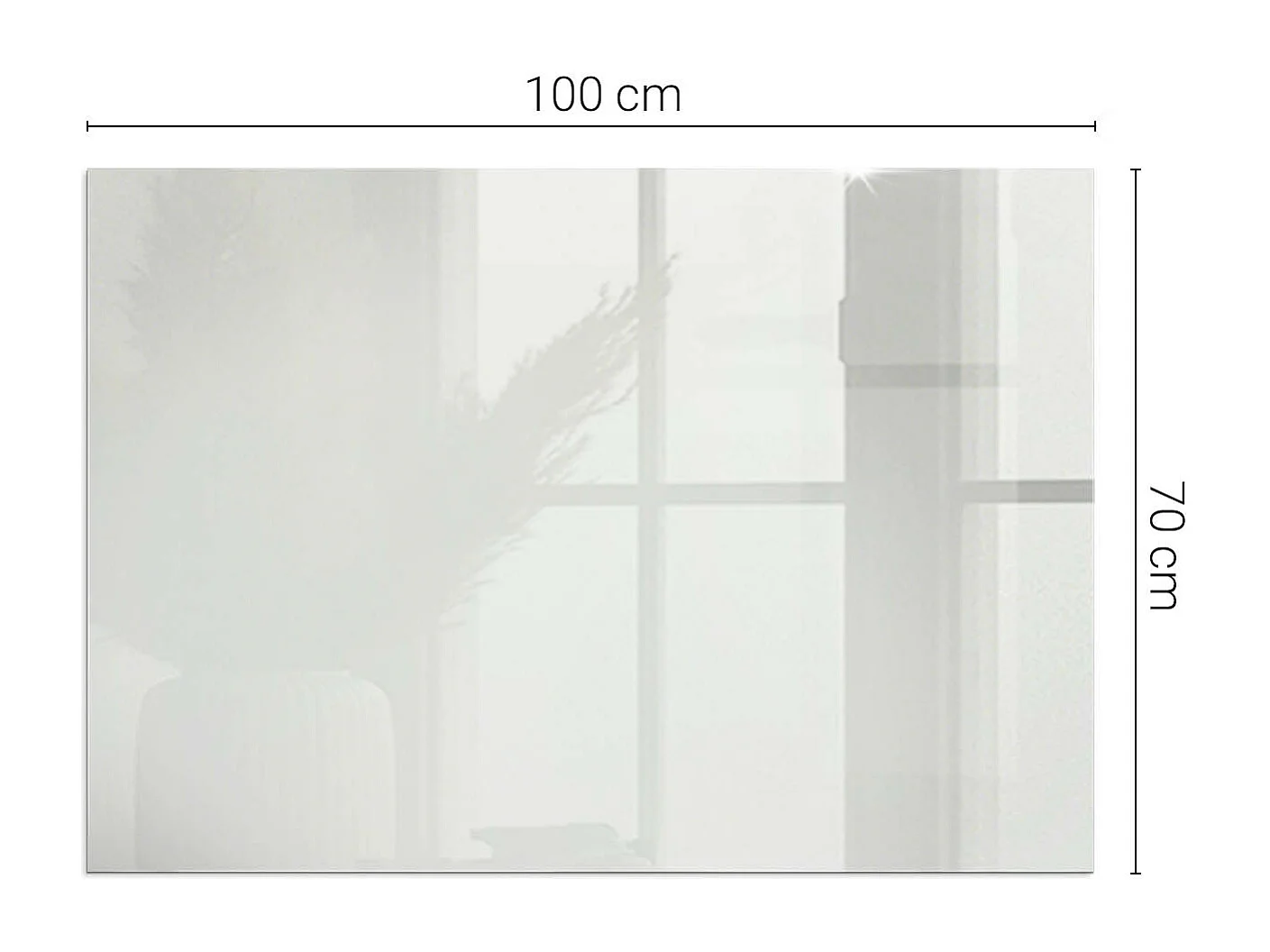 Glasplatte zum Schutz vor Funkenflug, Kaminauflage - Rechteck - 100x70 - Farbe Grau