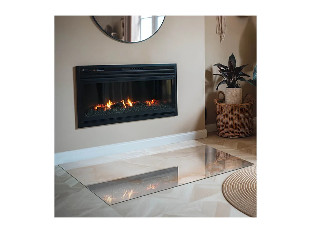 Vloerplaat voor houtkachel, onder open haard - Rechthoek - 120x80 - Patroon van natuursteen