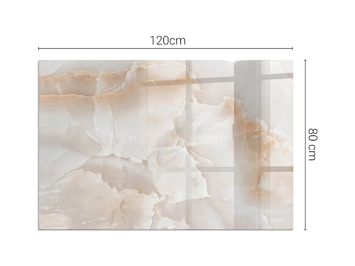 Vloerplaat voor houtkachel, onder open haard - Rechthoek - 120x80 - Patroon van natuursteen