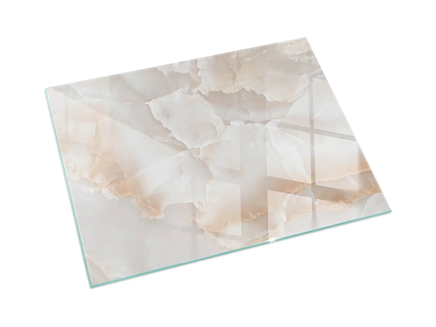 Plaque de sol en verre pour poêle - Rectangle - 120x80 - Motif en pierre naturelle