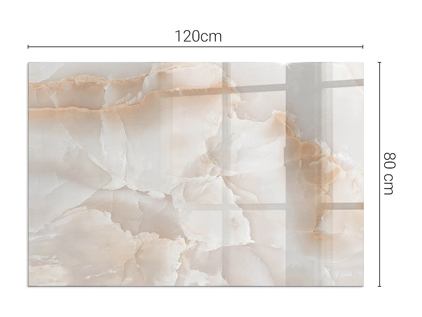 Glasplatte zum Schutz vor Funkenflug, Kaminauflage - Rechteck - 120x80 - Natursteinmuster
