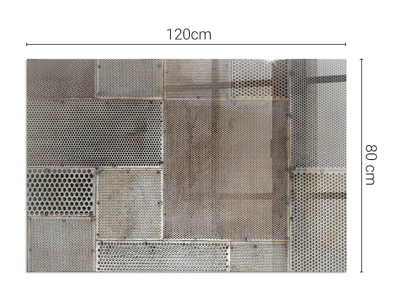 Plaque de sol en verre pour poêle - Rectangle - 120x80 - Modèle de tôle perforée