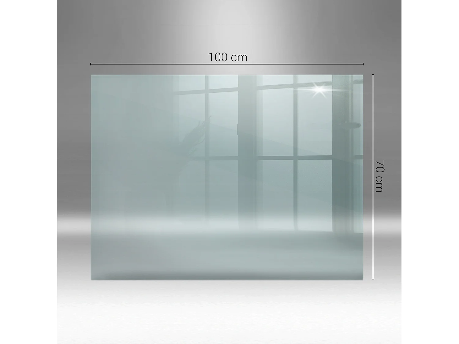 Glasplatte zum Schutz vor Funkenflug, Kaminauflage - transparent  - Rechteck - 100x70