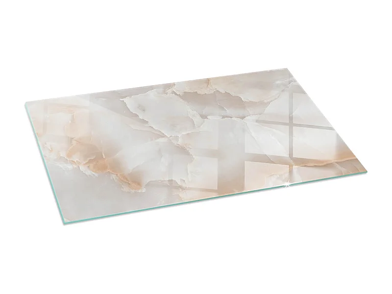 Glasplatte zum Schutz vor Funkenflug, Kaminauflage - Rechteck - 140x70 - Natursteinmuster