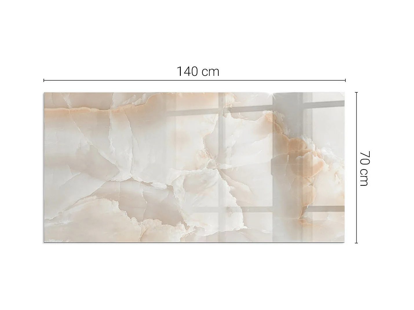 Plaque de sol en verre pour poêle - Rectangle - 140x70 - Motif en pierre naturelle