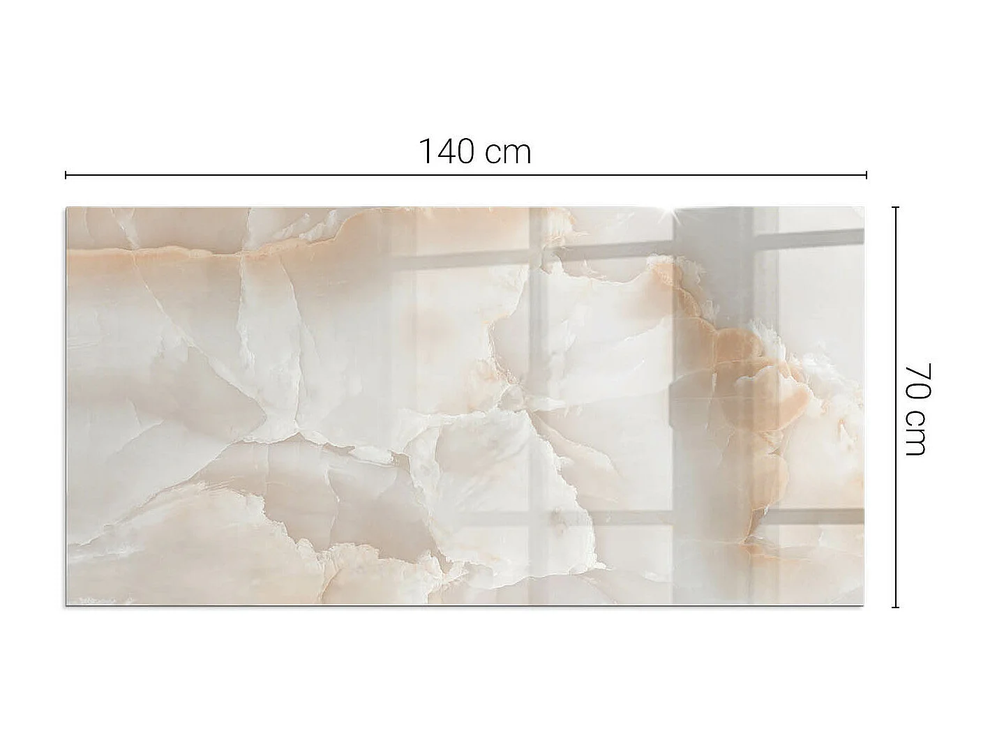 Vloerplaat voor houtkachel, onder open haard - Rechthoek - 140x70 - Patroon van natuursteen
