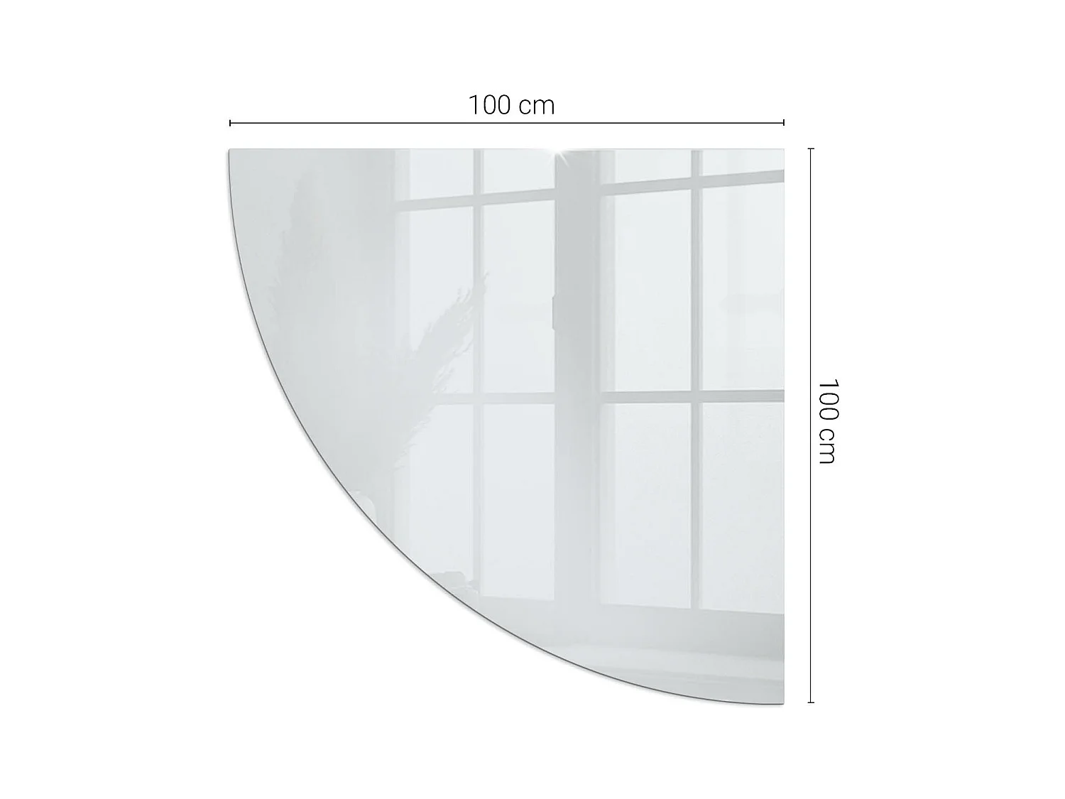 Plaque de sol en verre pour poêle - Un quart - 1/4 100x100 - Couleur Gris clair