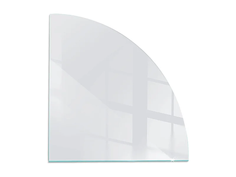 Glasplatte zum Schutz vor Funkenflug, Kaminauflage - Ein Viertel - 1/4 100x100 - Farbe Hellgrau