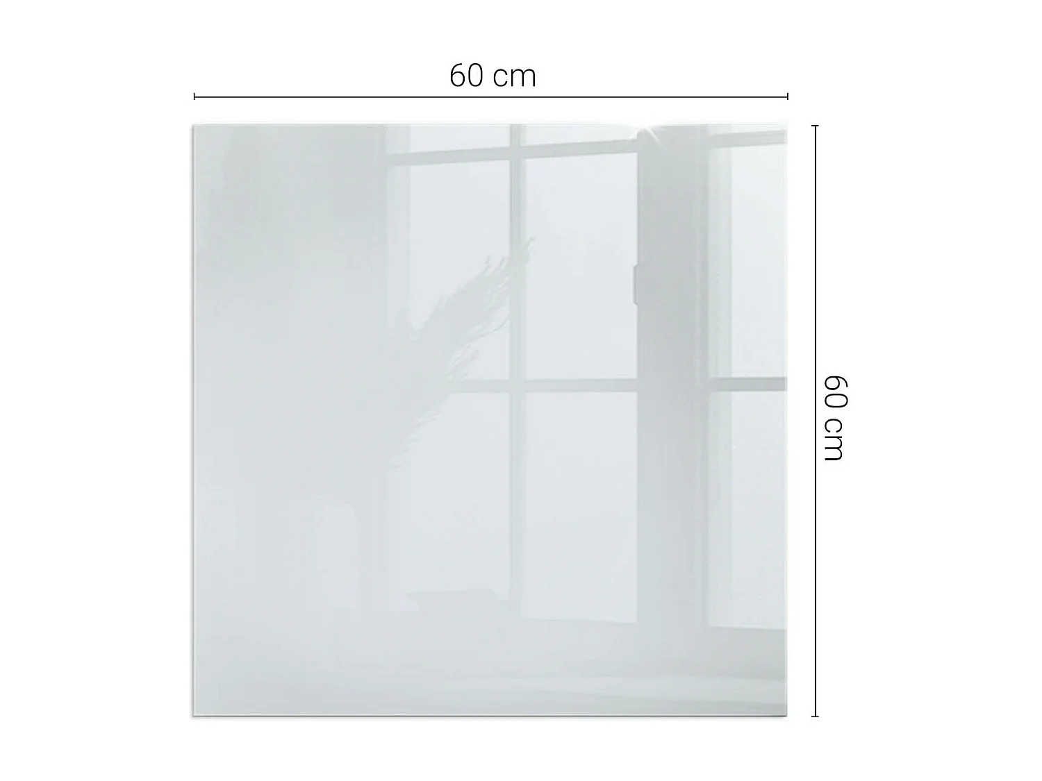 Glasplatte zum Schutz vor Funkenflug, Kaminauflage - Quadrat - 60x60 - Farbe Hellgrau