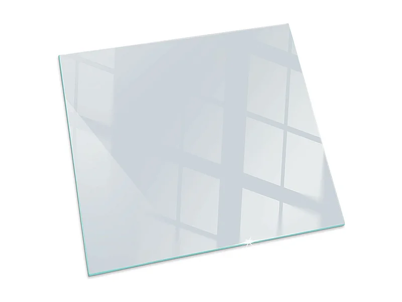 Glasplatte zum Schutz vor Funkenflug, Kaminauflage - Quadrat - 60x60 - Farbe Hellgrau