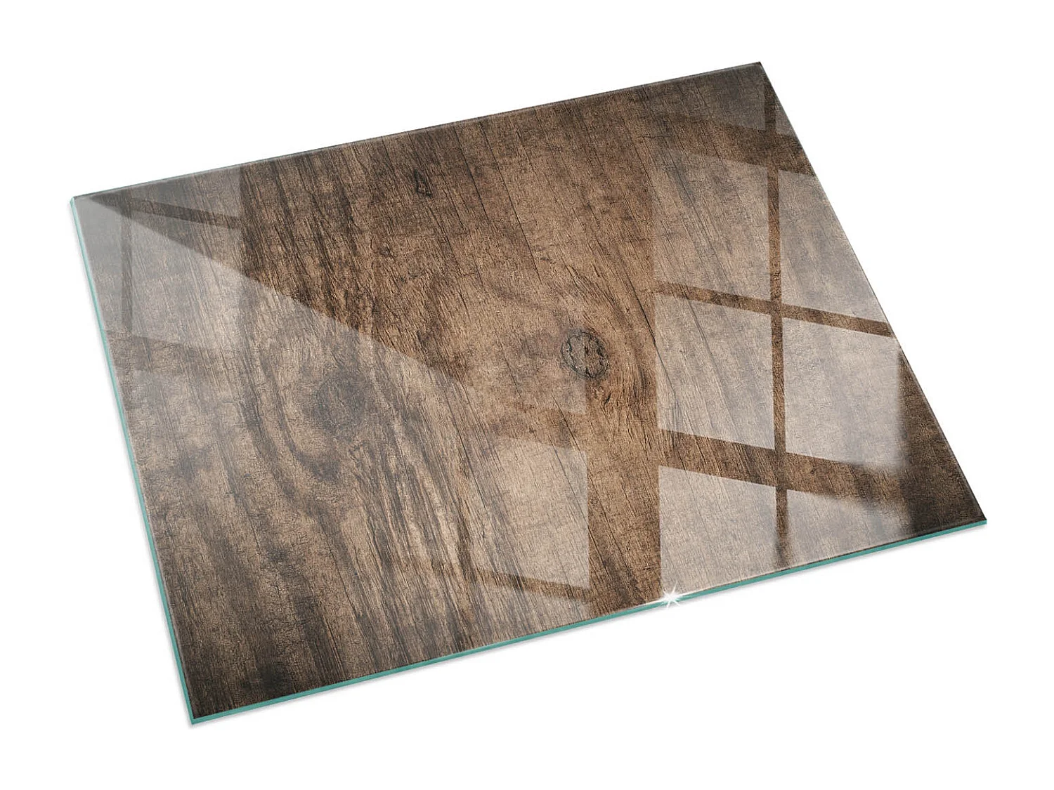 Plaque de sol en verre pour poêle - Rectangle - 120x80 - Modèle en bois naturel