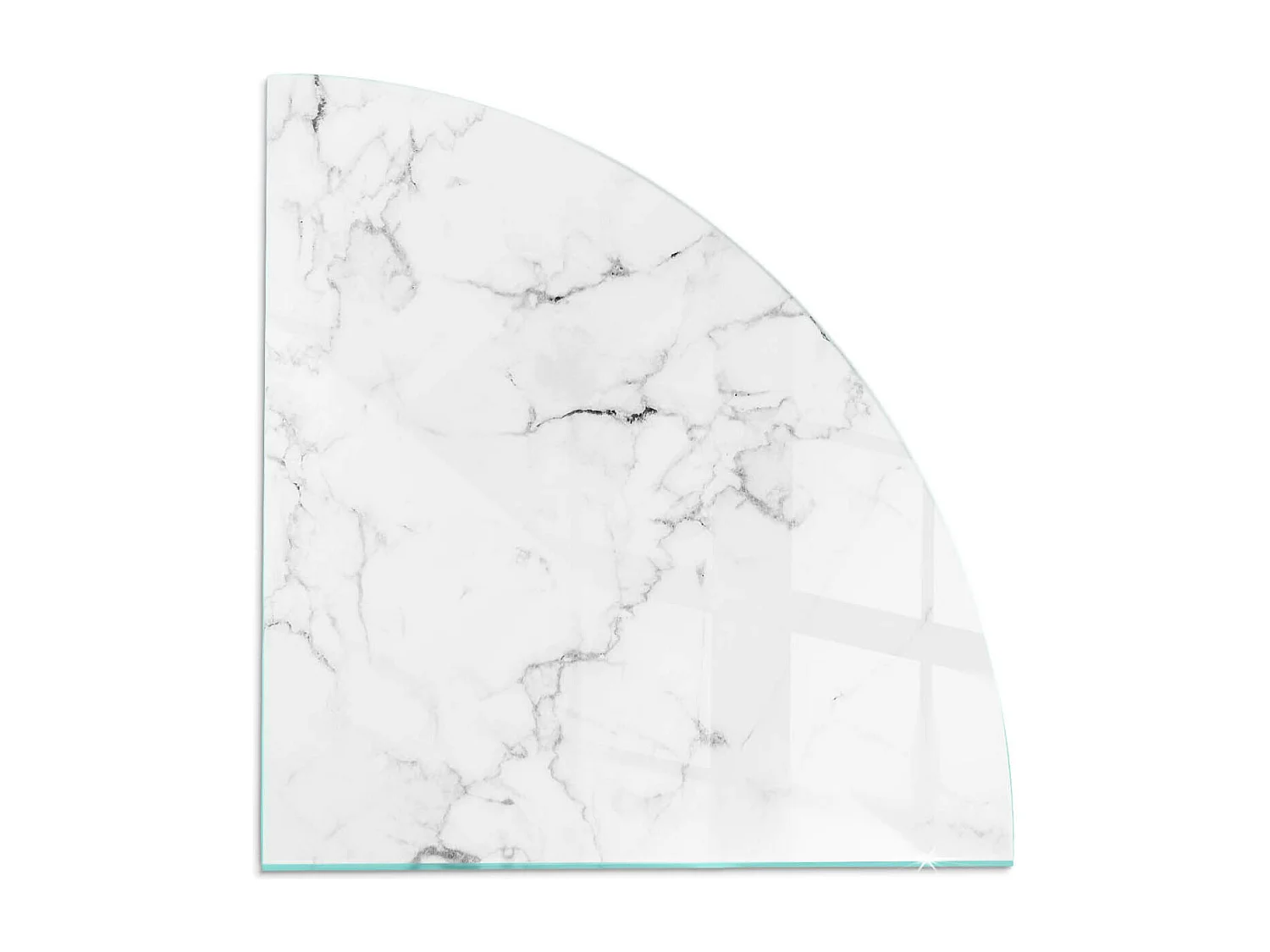 Glasplatte zum Schutz vor Funkenflug, Kaminauflage - Ein Viertel - 1/4 100x100 - Marmormuster mit Adern