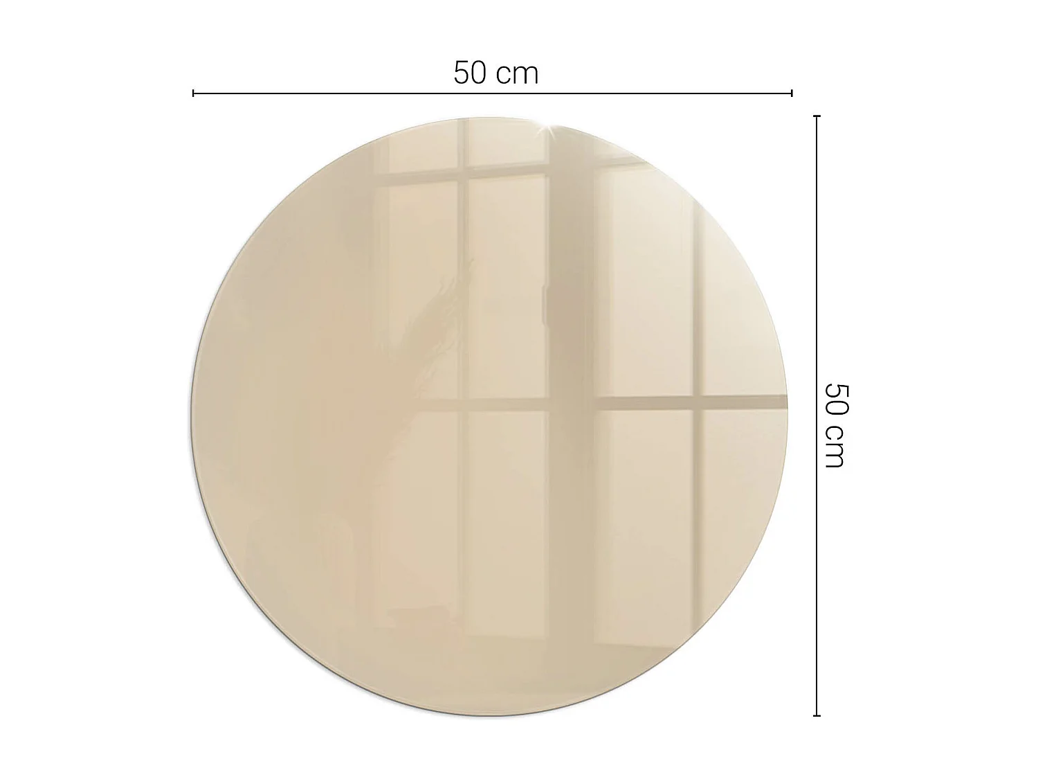 Vloerplaat voor houtkachel, onder open haard - Wiel - 50x50 - Kleur Beige