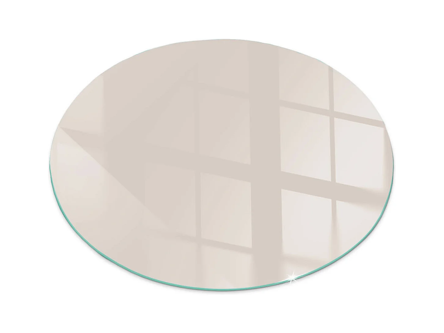 Plaque de sol en verre pour poêle - Roue - 50x50 - Couleur Rose pâle