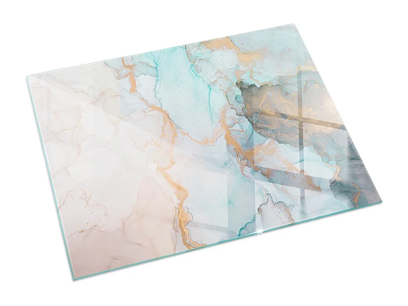 Glasplatte zum Schutz vor Funkenflug, Kaminauflage - Rechteck - 120x80 - Abstraktes fließendes Muster