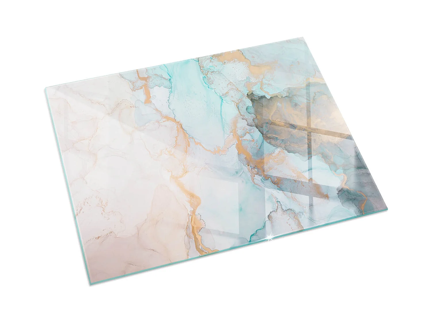 Glasplatte zum Schutz vor Funkenflug, Kaminauflage - Rechteck - 120x80 - Abstraktes fließendes Muster