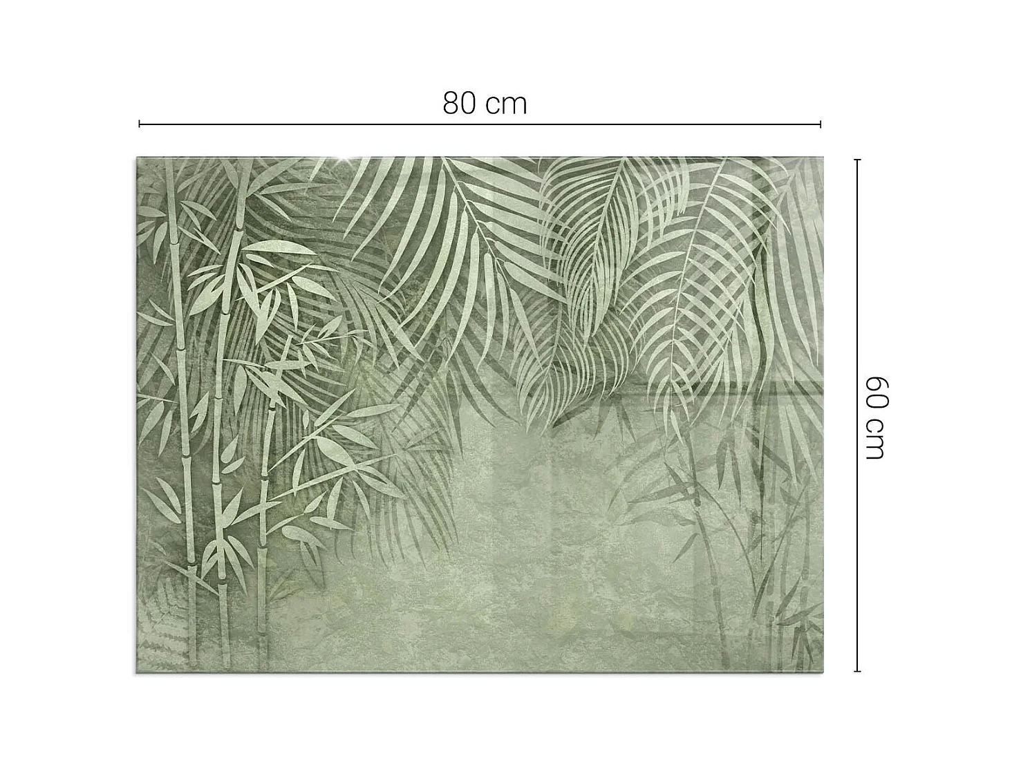 Glasplatte zum Schutz vor Funkenflug, Kaminauflage - Rechteck - 80x60 - Pflanzenmotive mit Schmetterlingen