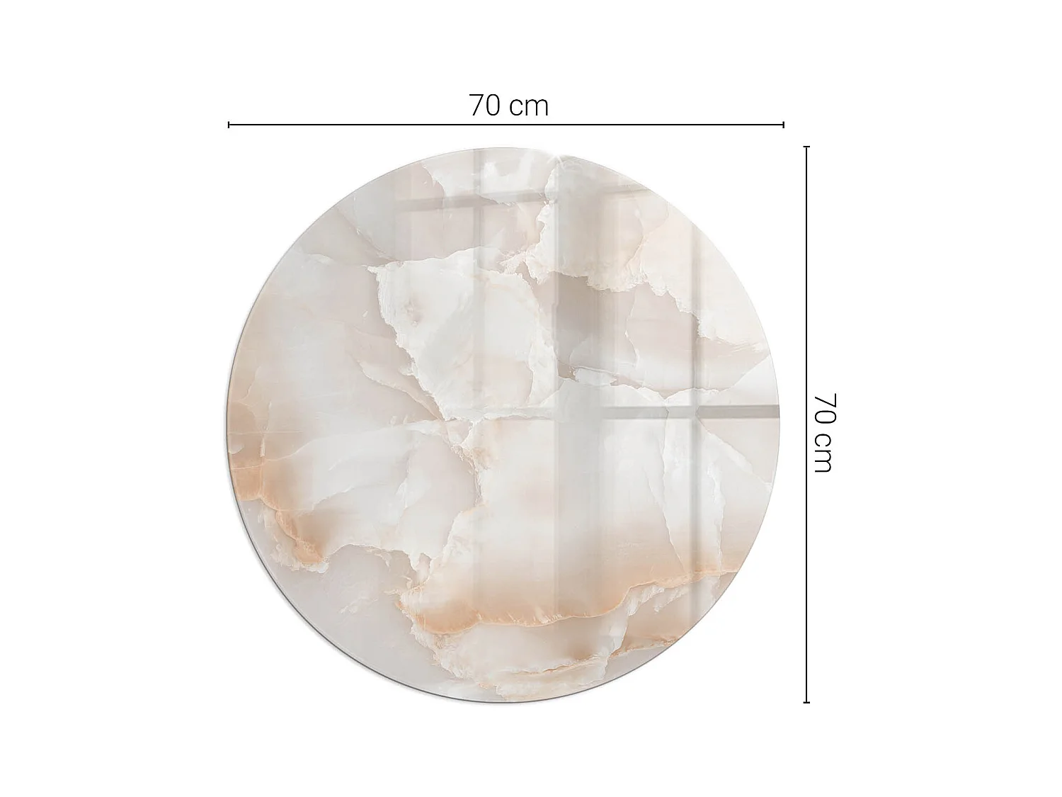 Plaque de sol en verre pour poêle - Roue - 70X70 - Motif en pierre naturelle