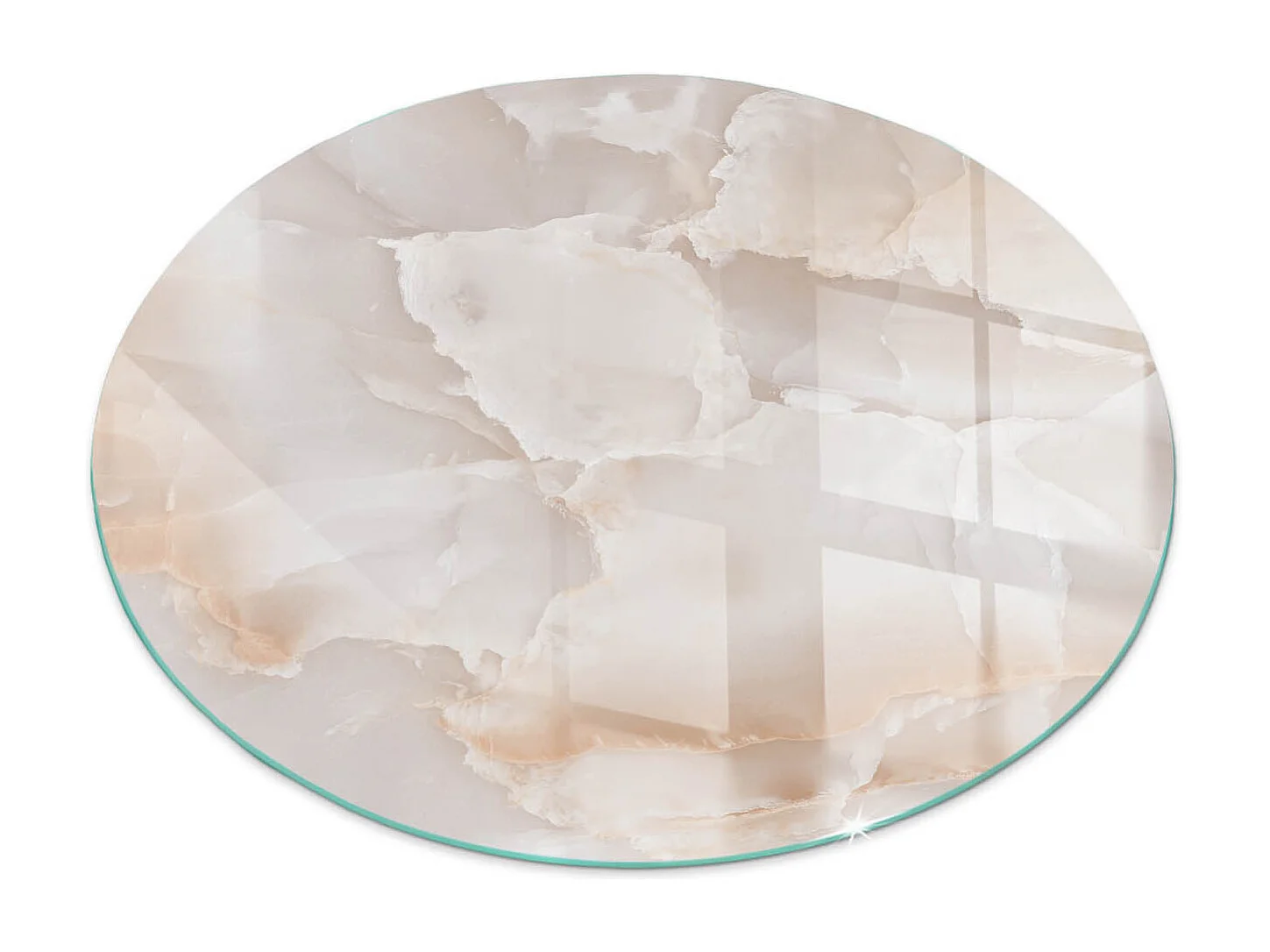 Glasplatte zum Schutz vor Funkenflug, Kaminauflage - Rad - 70X70 - Natursteinmuster